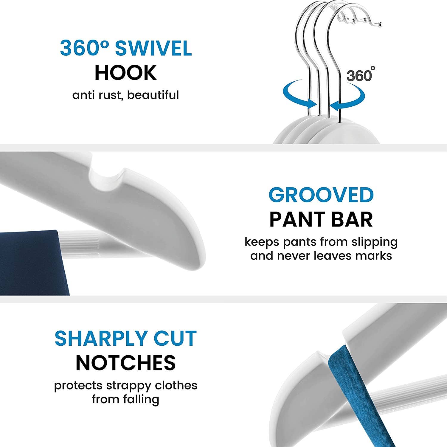 Alpine – Cabides por atacado – Cabides de plástico rígido para ternos e casacos (conjunto com 20)6