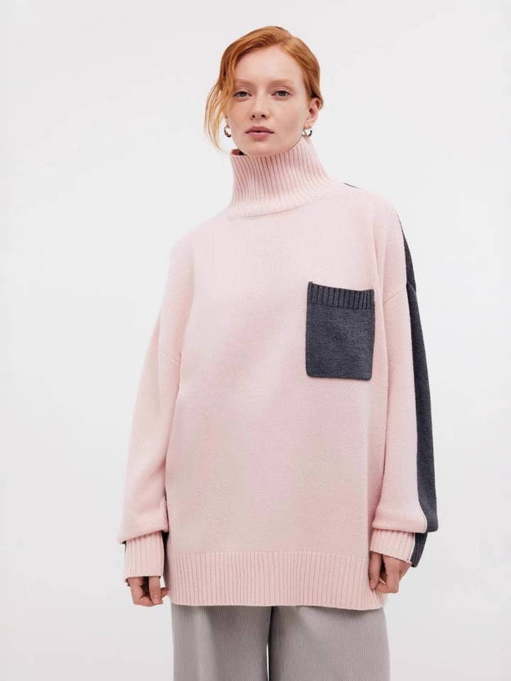 Marayn - Wholesale Tunic sweater – Women’s - Chic Oversized Knit Turtleneck European AutumnWinter Style13