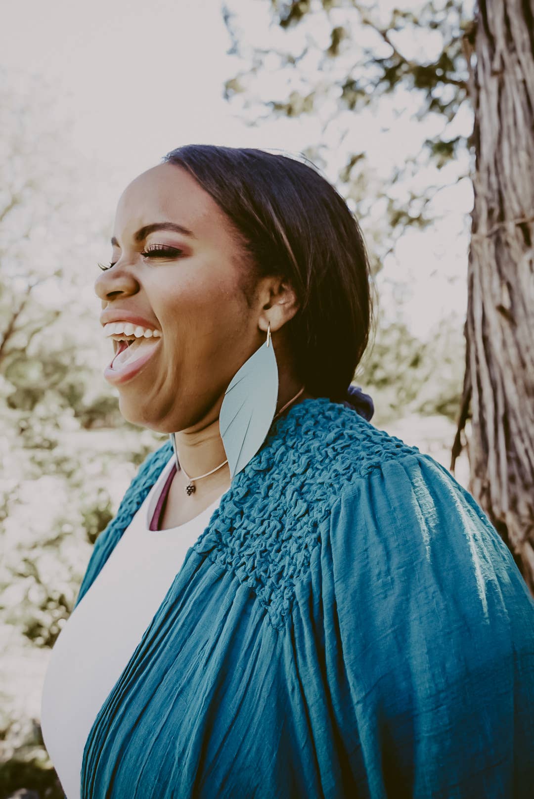 Waterloo Style - Wholesale Dangle Earrings - The SoCo Sea Foam Leather Earrings3