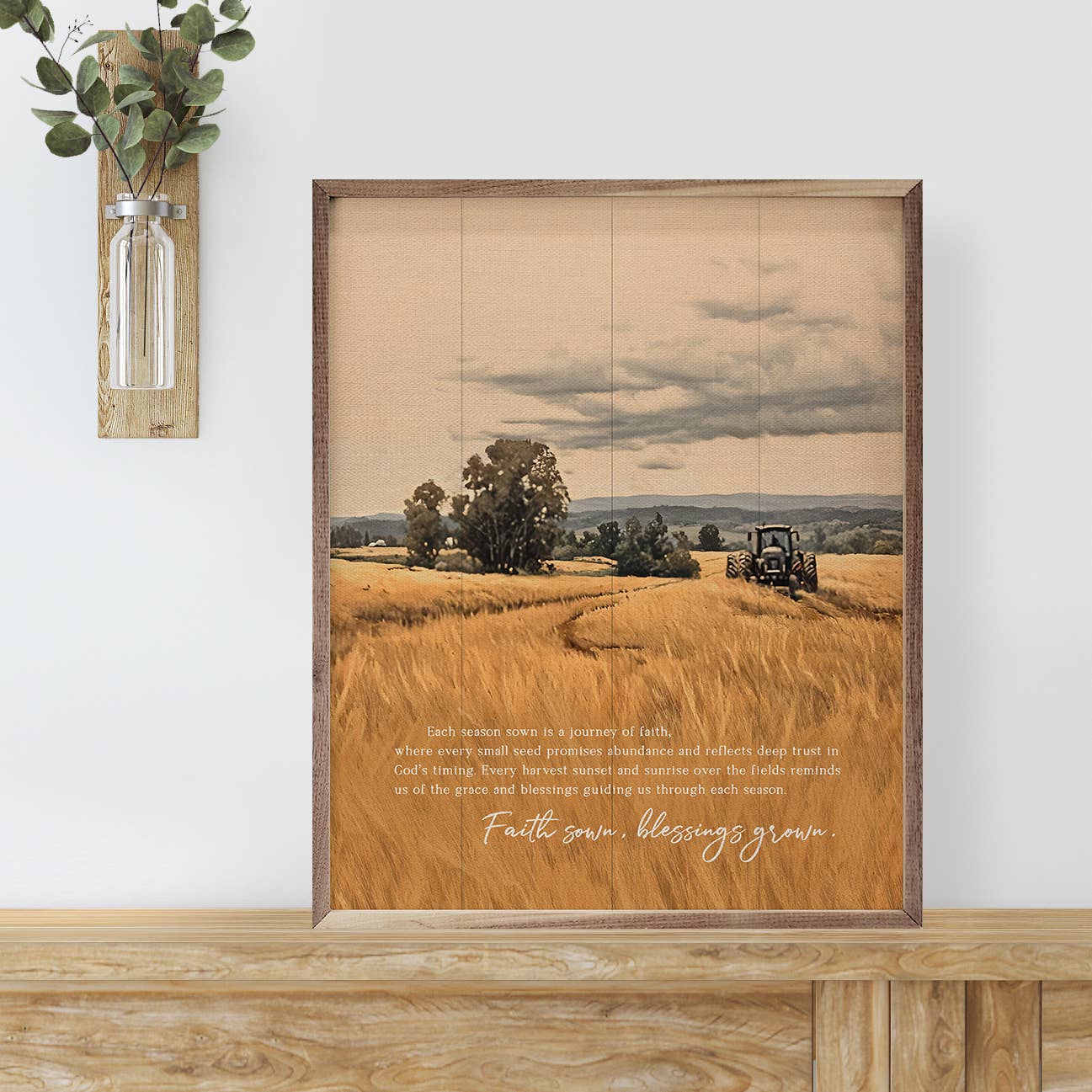 Kendrick Home - Wholesale Wood Wall Art - Faith Sown Blessings Grown1