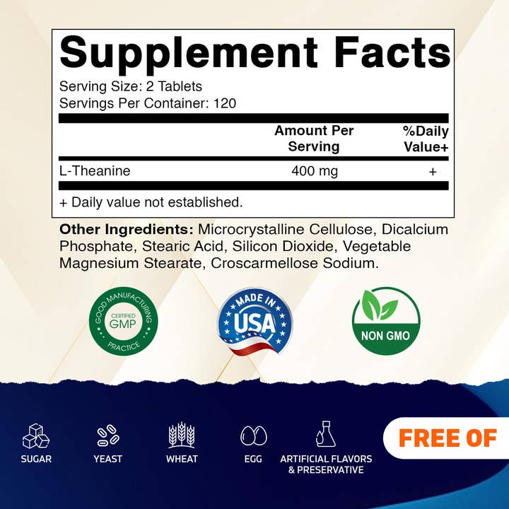 Vitamatic - Wholesale Oral Supplement/Vitamin - Vitamatic | L-Theanine 400mg | 240 Tablets3