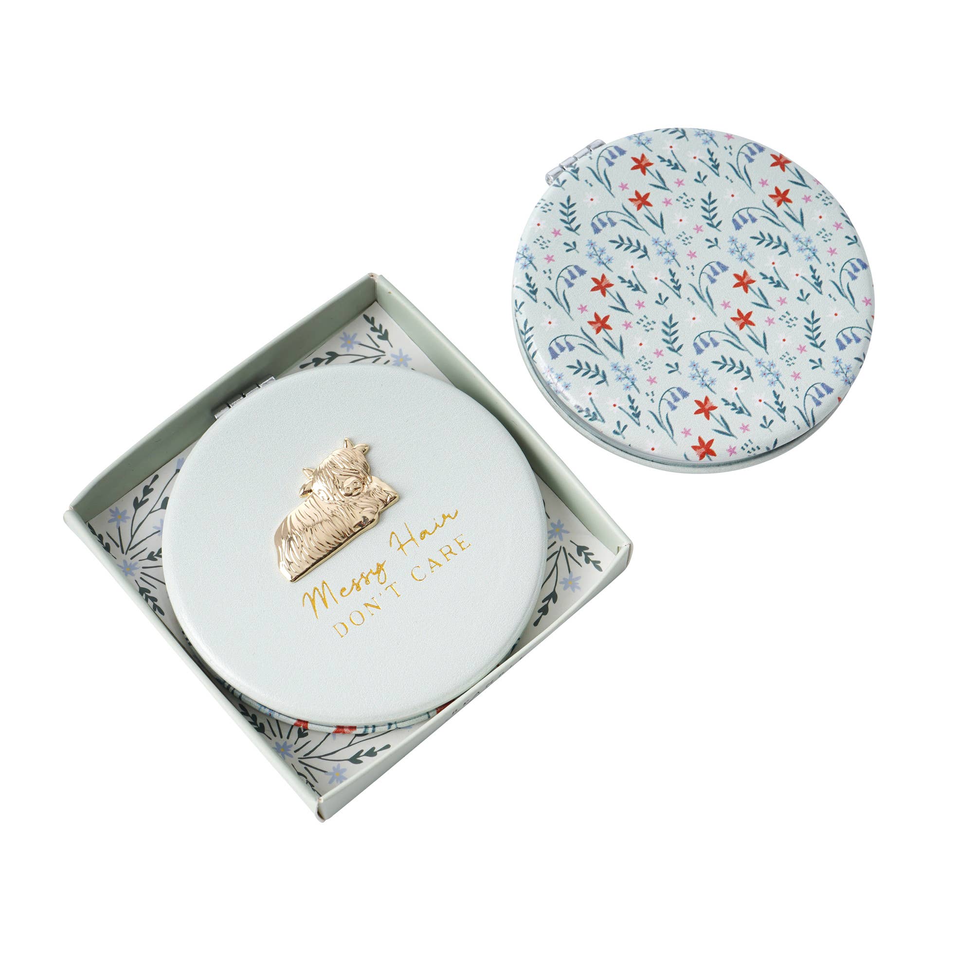 CGB Giftware – wholesale Compact mirror – Bramble Farm Highland Cow Compact Mirror In Gift Box4