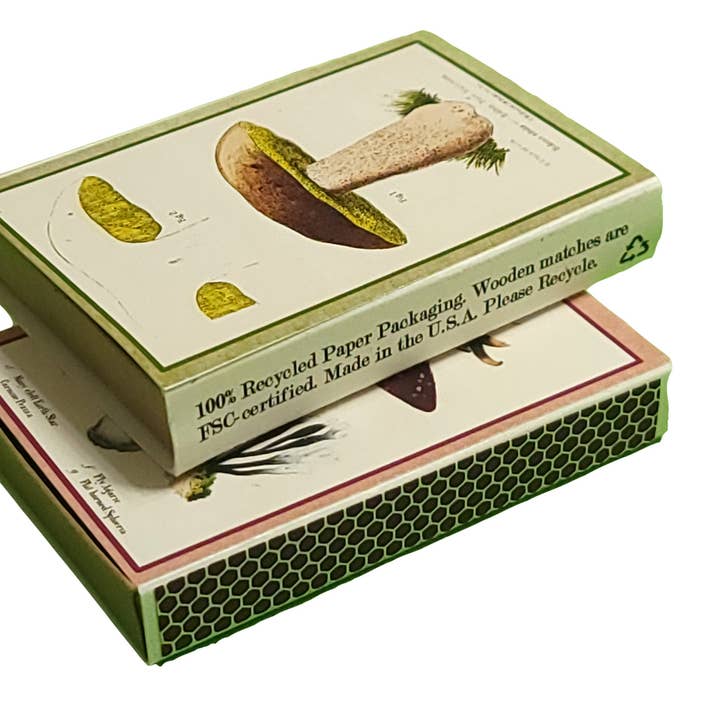 Superior Dry Goods - Wholesale Matches - "Mushrooms!" Handmade Decorator Matchbox Lot5