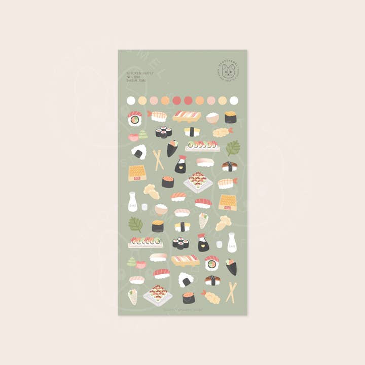 Foglio di Adesivi Sushi Time per la vendita all'ingrosso da parte di Scotty&Mel