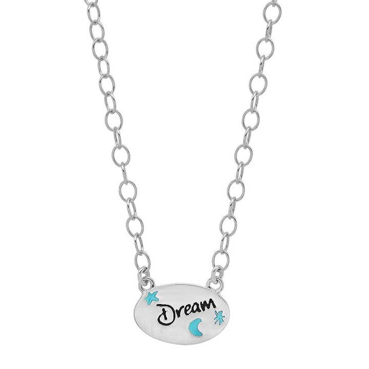 Sterling Silver Colorful Words Enamel Oval Necklace for wholesale by Jessica Elliot Jewelry