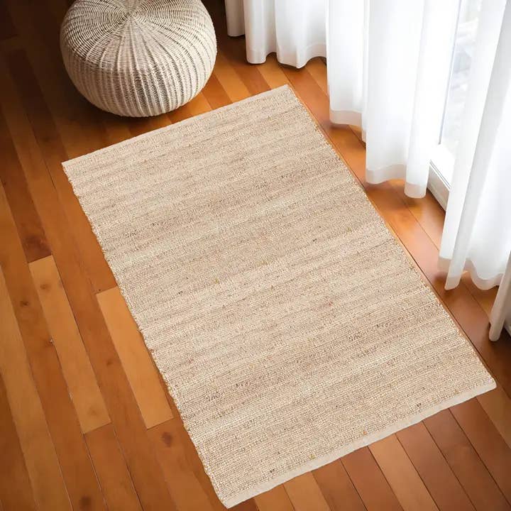 · REDEARTH · Alfombra de Área de Yute y Algodón - Alfombra Rectangular de 4'x6', Sostenible Tejida a Mano, Antidesprendimiento, Suave y Duradera – Reversible, Tonos Neutros para Decoración del Hogar en Sala de Estar, Comedor, Dormitorio para venta al por mayor de REDEARTH