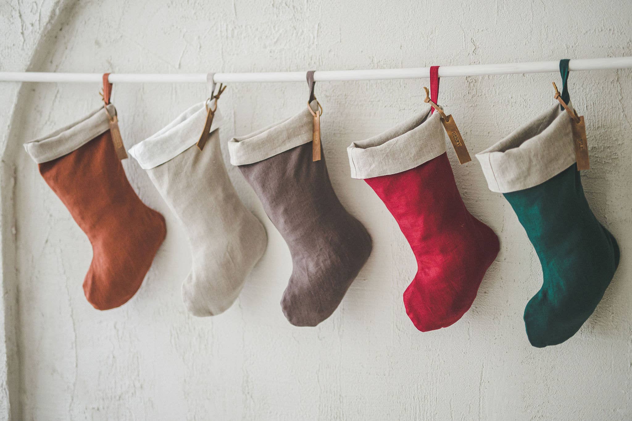 Epic Linen - Wholesale Holiday Stocking - Christmas Linen Stocking without leather tag0