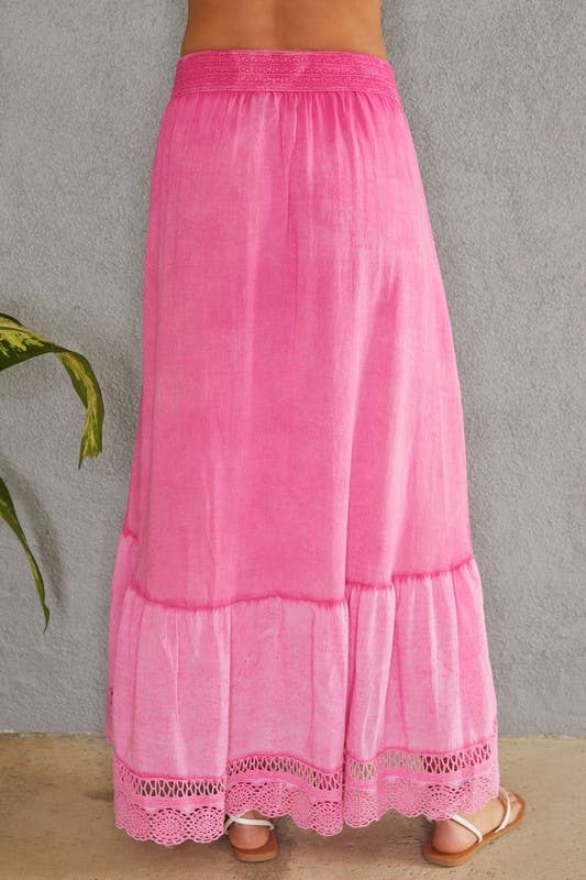 VENTI6 - Vente Jupe – femme - JUPE MAXI HI LO À MOTIF FLORAL TRESSÉ (8045)3