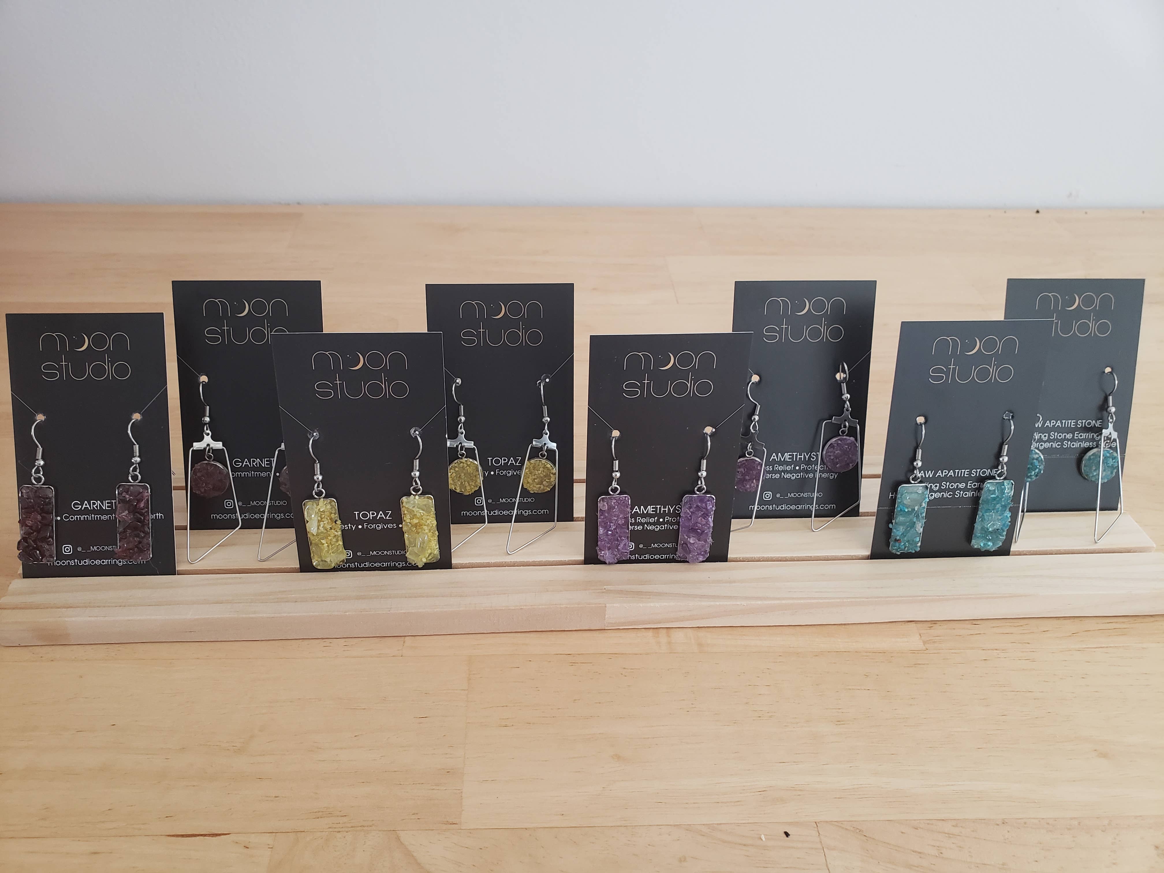 Moon studio jewelry - Wholesale Dangle Earrings - Dangle raw stone earrings1