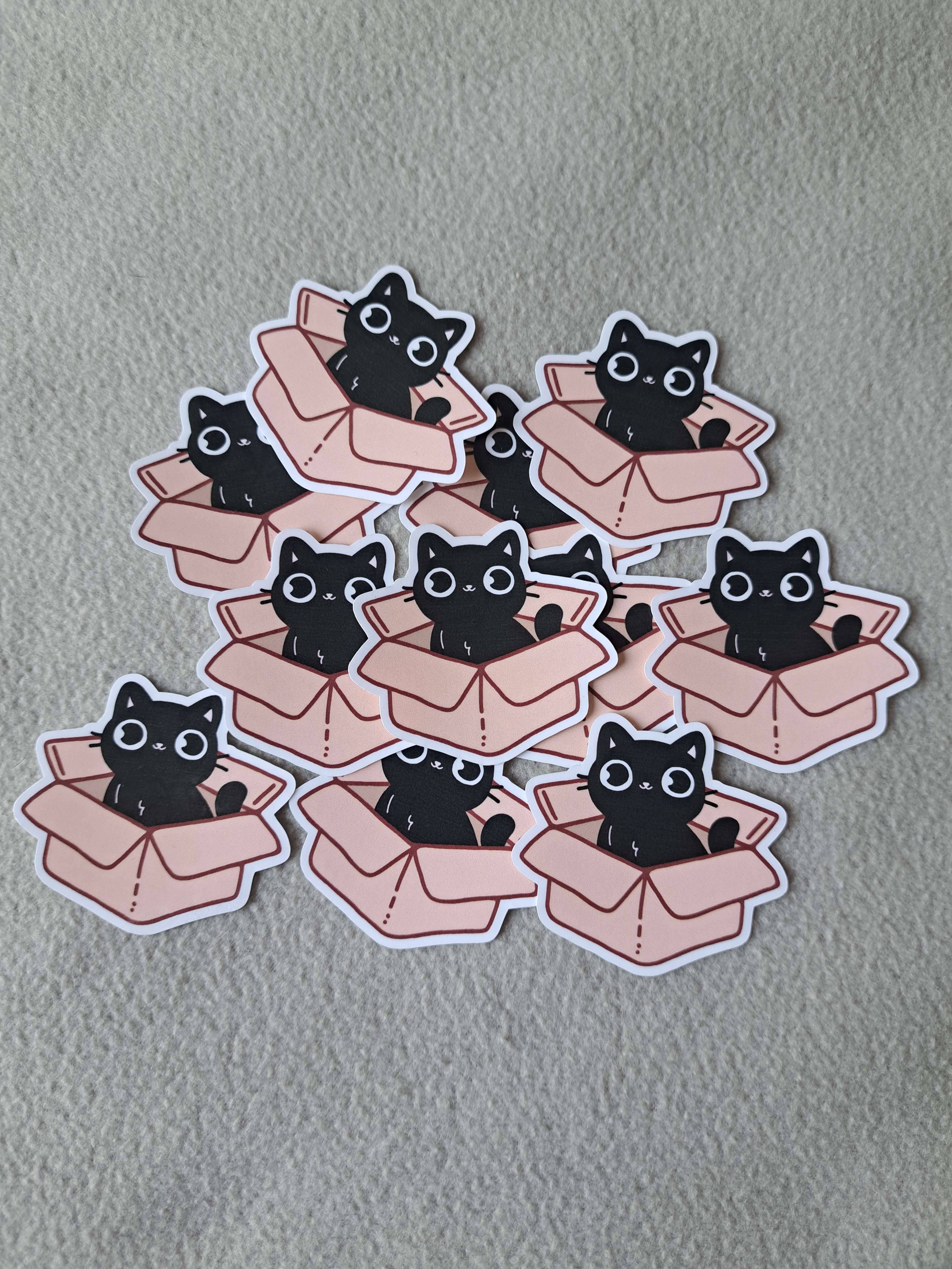 x The Fancy Firefly - Wholesale Sticker - Cute Black Cat in Box - Waterproof Die-cut Sticker4