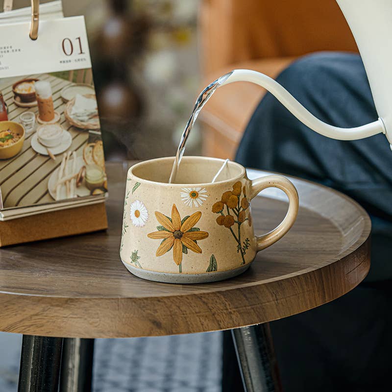 Homerely (We Cover All Import Duties) - Vendita all'ingrosso Tazza - Tazza in ceramica con motivo floreale per regali | Tazza da caffè3