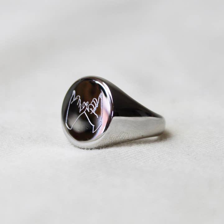Cousins Collective - Wholesale Signet Ring - Pinky/Pinkie Promise Chunky Signet Ring - Silver