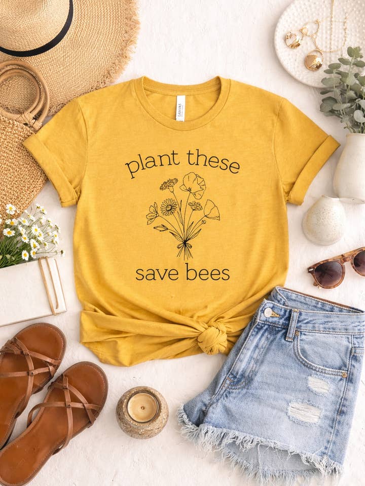 Plant These, Save Bees Tee for wholesale by Rust + Stitch