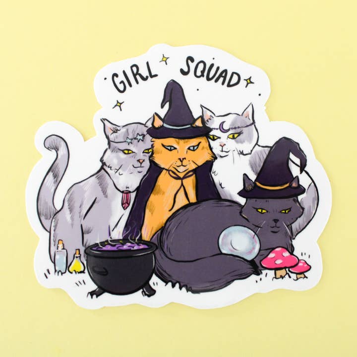 Amy Hartelust Art and Illustration - Wholesale Phone & Laptop Stickers - Kitty Coven Vinyl Sticker