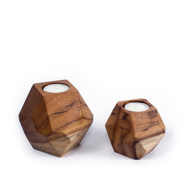 Itza Wood - Wholesale Candle holder - Geo Tea Light Holder1