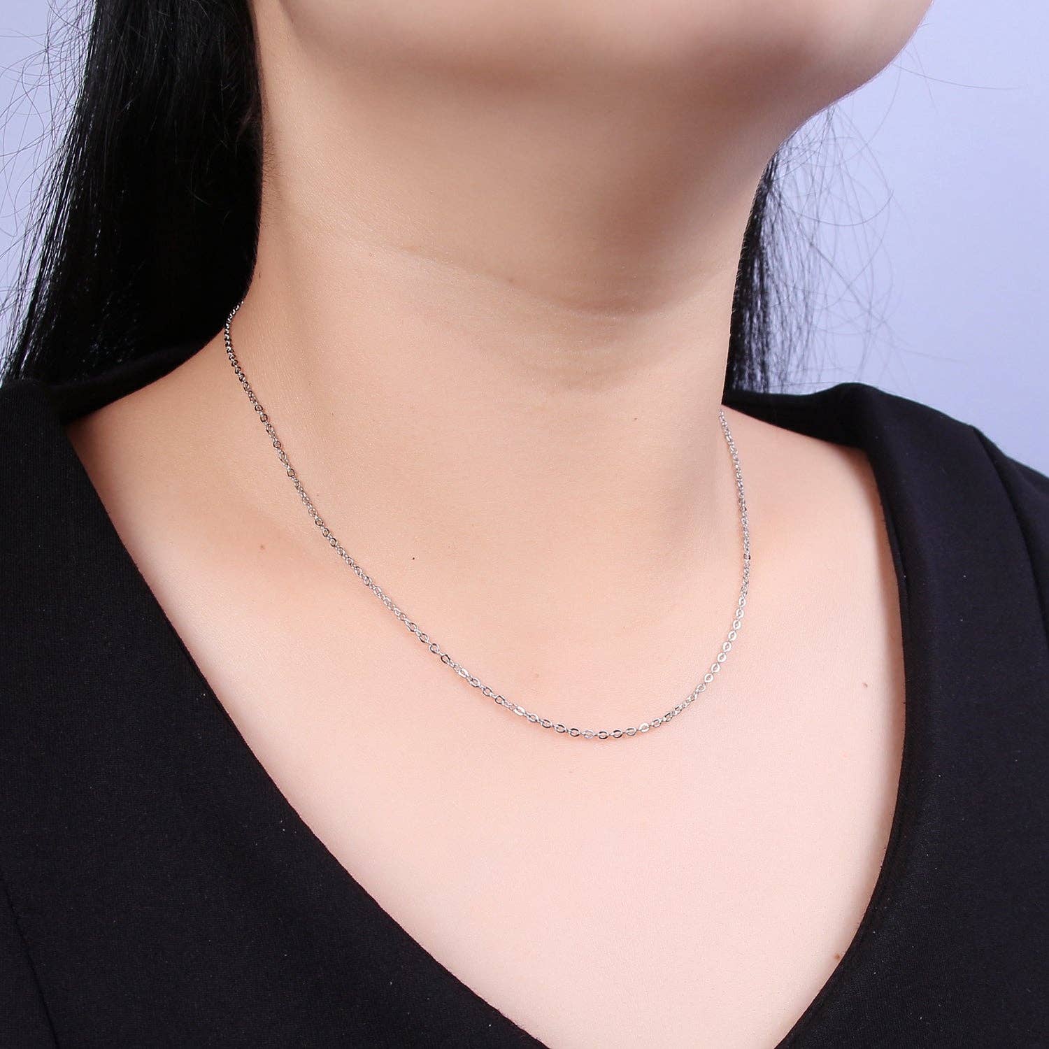 Aim Eternal - Wholesale Link & Chain Necklace - 15.5"+2" Gold Filled Dainty 1.3 mm Cable Chain Necklace4
