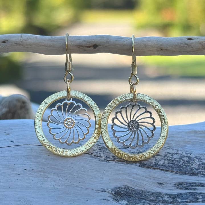 Marlene VanBeek Jewelry - Wholesale Dangle Earrings - Hoop Flower Earrings0