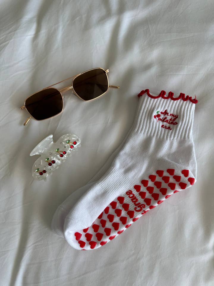 MollyGraceGripSocks - Wholesale Socks - Women's - "In my pilates era" Pilates grip sock with heart grips