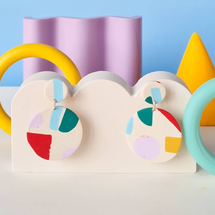 Mono - Wholesale Dangle Earrings - colorful patterned handmade clay earrings in 19 varieties7