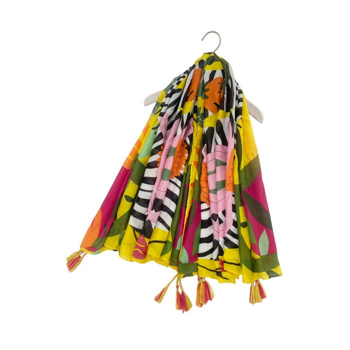 Fashion Scarf World - Wholesale Scarf – Women's - Bright Zebra Jungle Print Square Scarf6