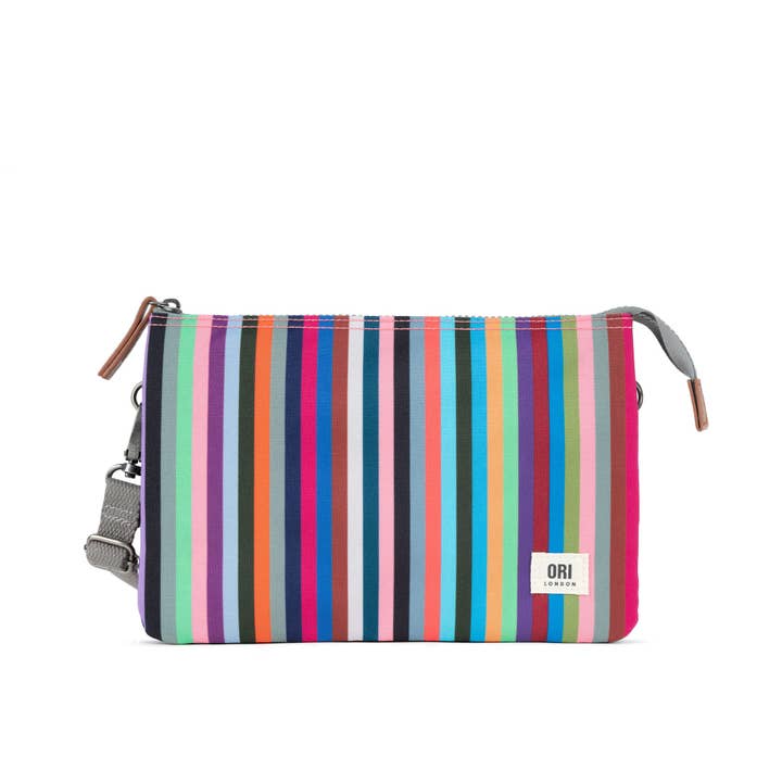 Carnaby Crossbody in Multi Stripe Canvas for wholesale by ORI London