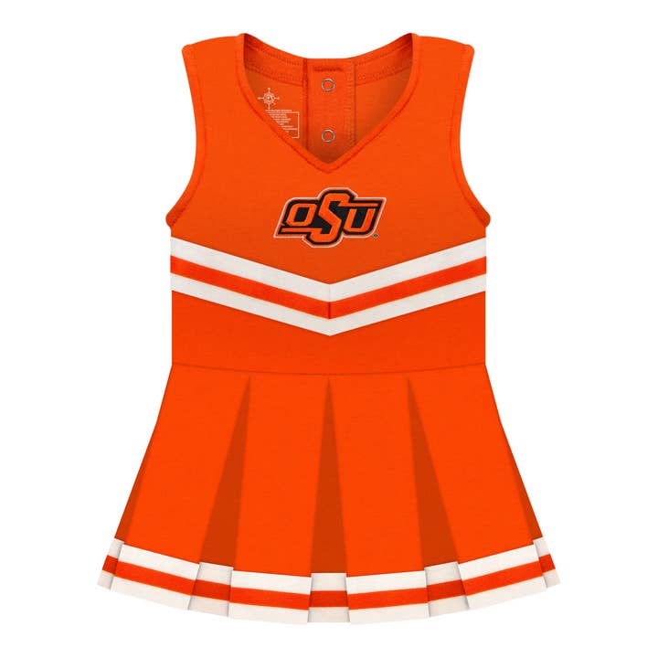 Oklahoma State Cowboys Infant Cheer Dress Bodysuit for wholesale by Creative Knitwear