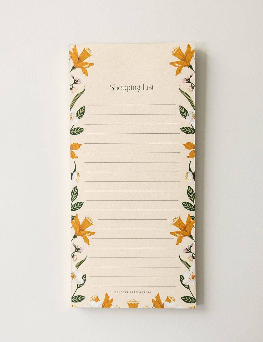 Bespoke Letterpress – wholesale Notepad – Daffodil Shopping List DL Notepad8