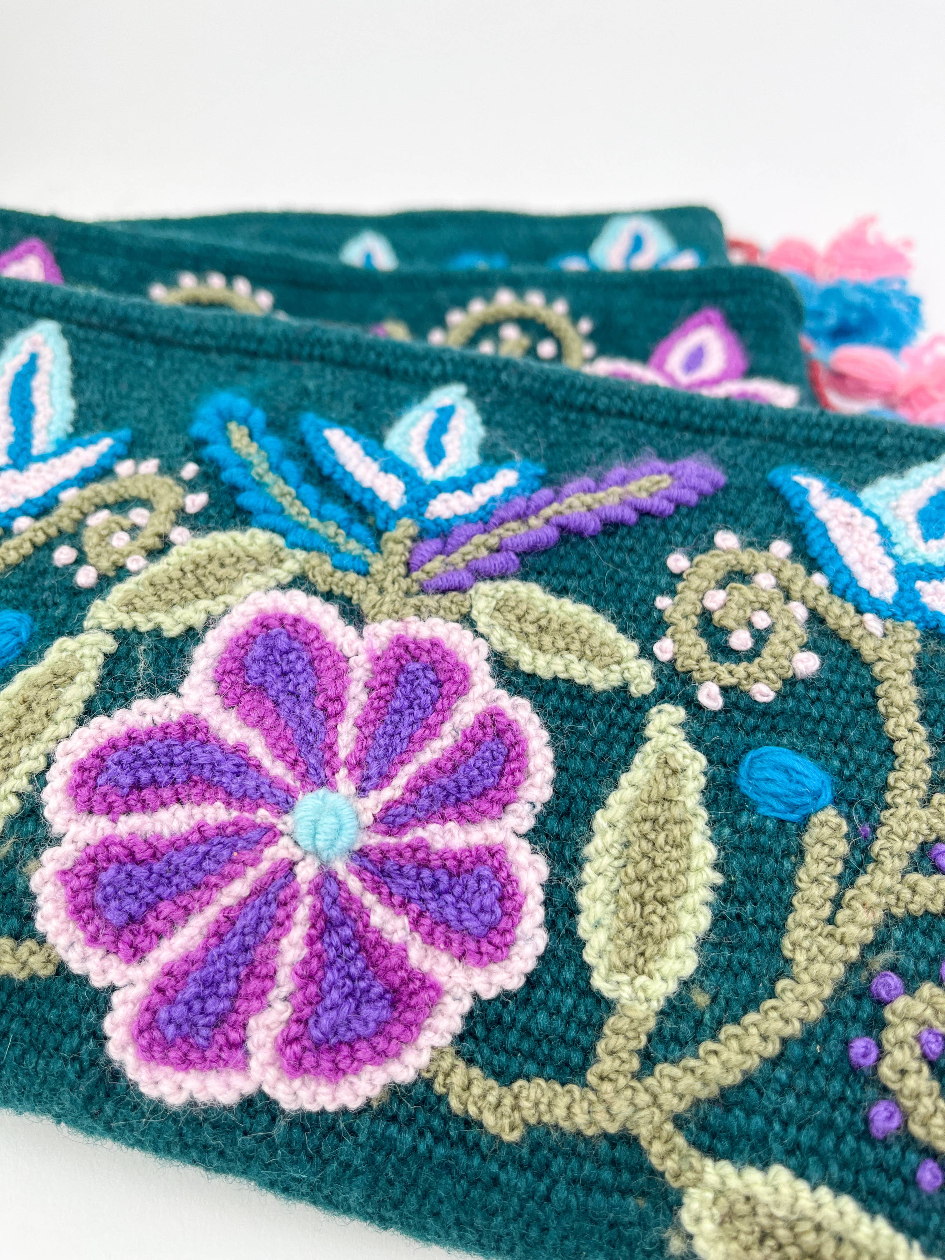 Artesana Love - Wholesale Pouch - Women's - Plum Blossom Hand Embroidered Pouch2