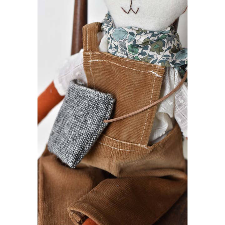 Woolgrass Farm - Wholesale Stuffed/Plush Toy - Kids & Baby - Florette the Fox doll - Corduroy Overalls - Handmade Doll2