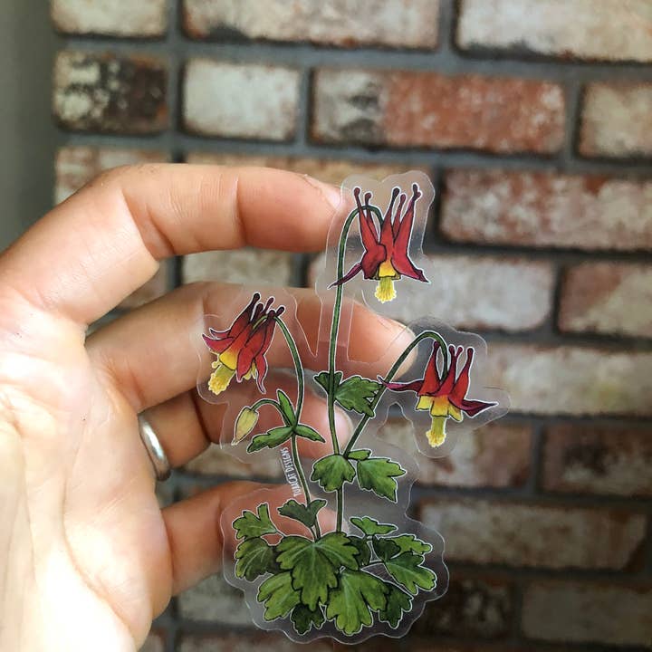 YubaCat Designs - Wholesale Sticker - Red Columbine sticker3