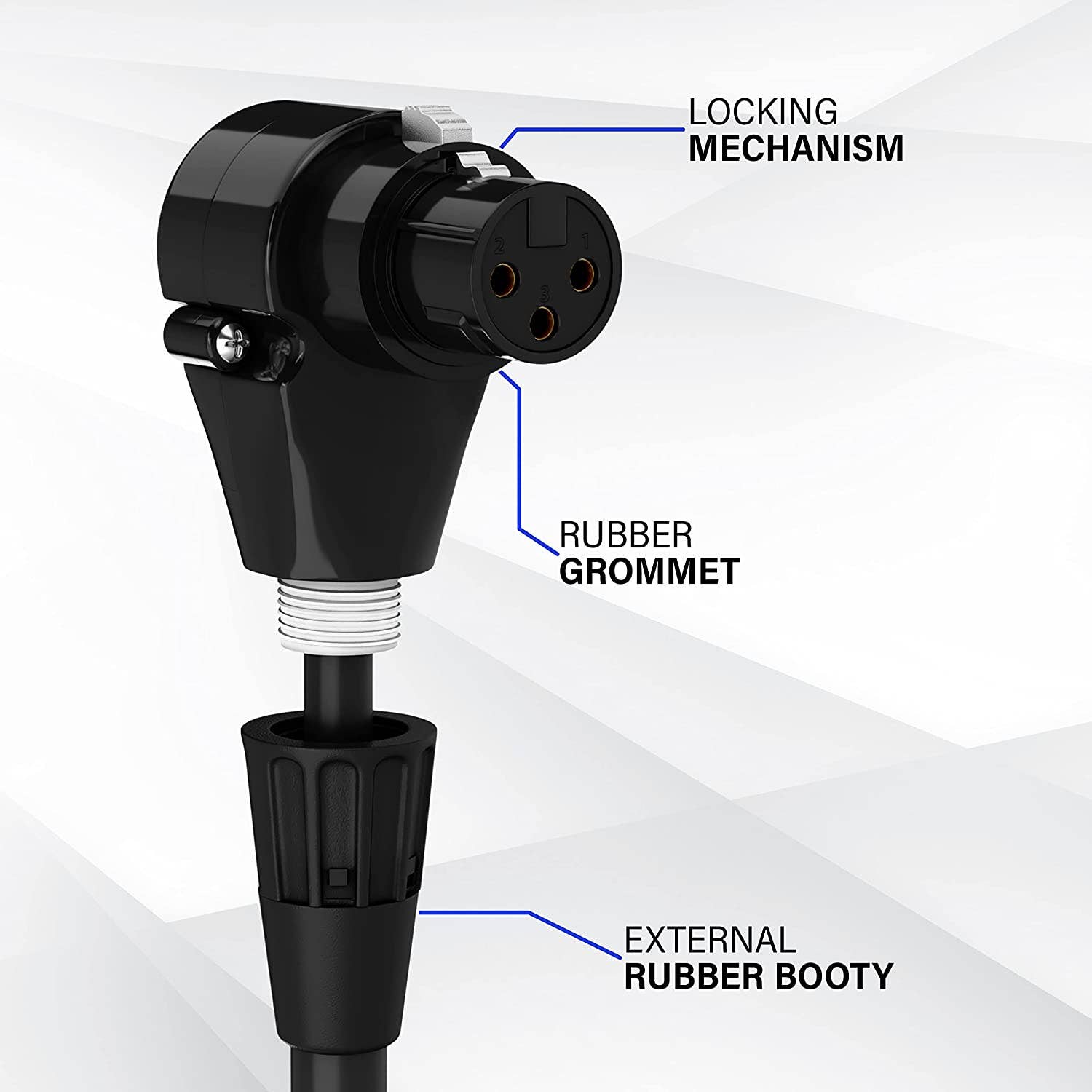 LyxPro - Wholesale Muziekaccessoire - Microfoon XLR gehoekte vrouwelijke kabel 3-pins microfoonkabel Pro Audio4