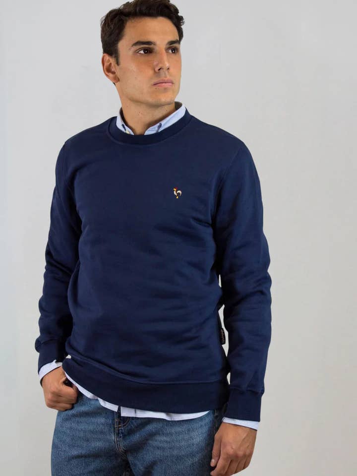 Effen marineblauwe sweatshirt voor wholesale door Patadegayo