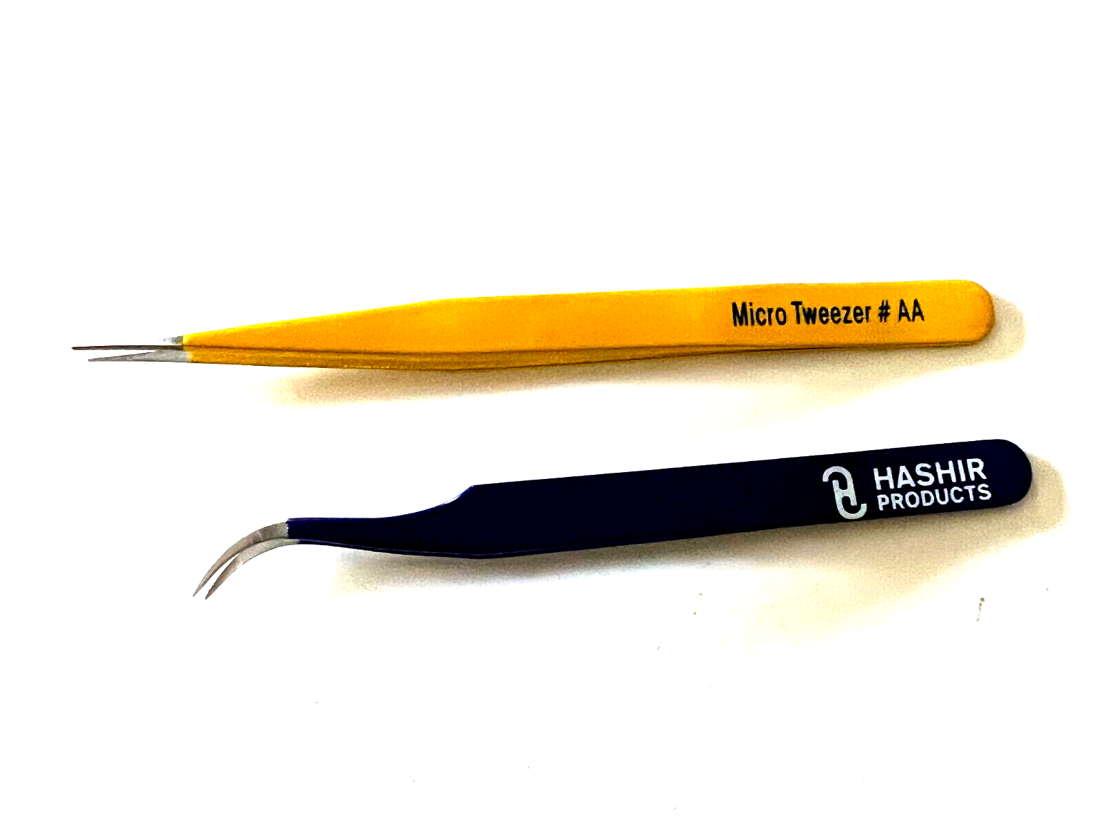HASHIR PRODUCTS - Wholesale Tweezers - 2 Pcs Eyelash Extension Tweezers Straight & Curved Stainless Steel Set1