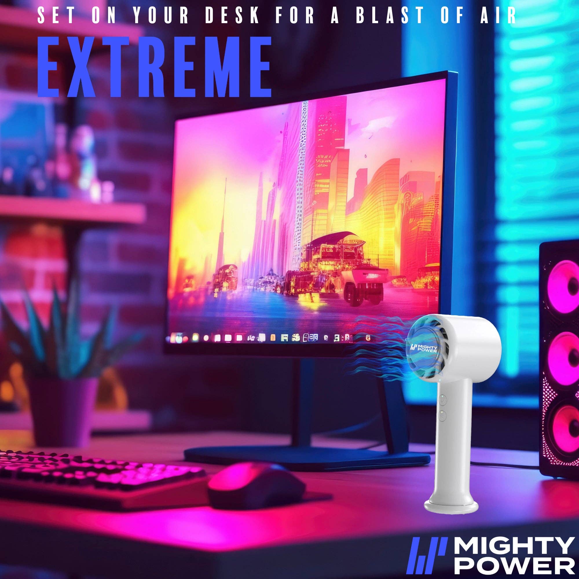 ShopBobbys - Wholesale Handheld Electric Fan - MIGHTY POWER Rechargeable AC Ultra Cooling Handheld Fan, White, 6.5 Inches4