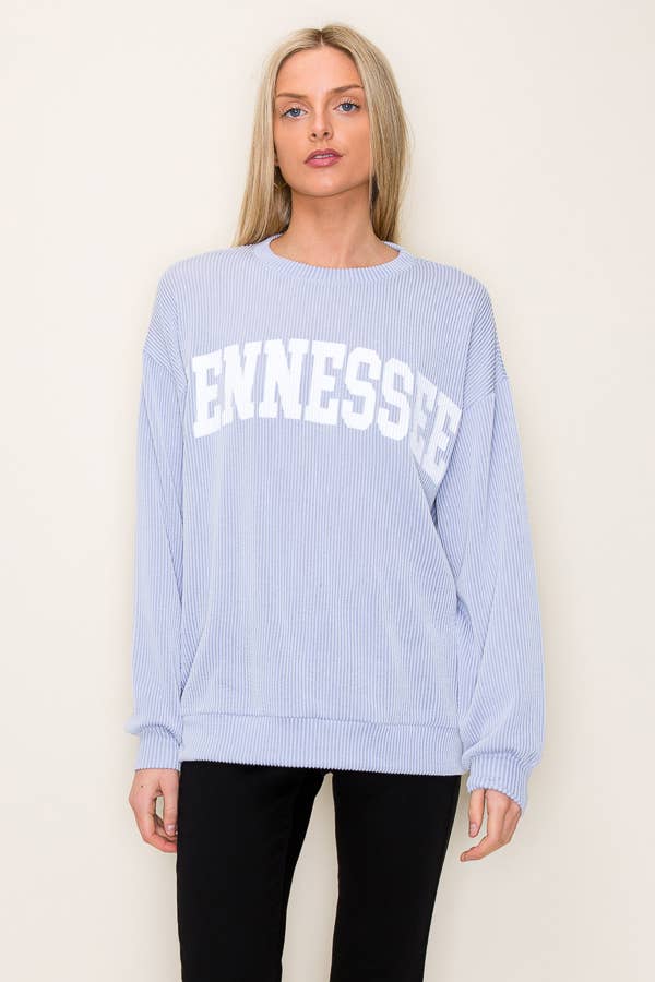 Tres Bien, Inc – wholesale Graphic sweatshirt – Women’s – "TENNESSEE" RIBBED GRAPHIC L/S SWEATSHIRT12