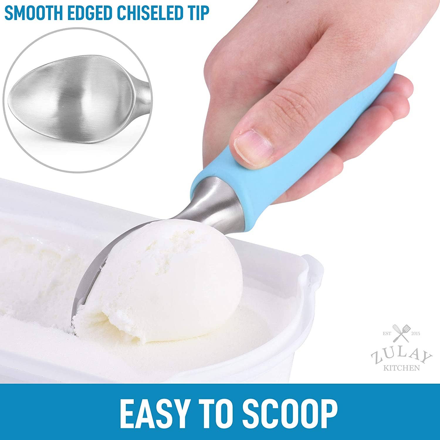 Zulay Kitchen - Wholesale Ice Cream Scoop - Ice Cream Scoop - Stainless Steel With Non Slip Handle14