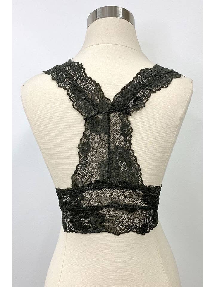 Hana - Wholesale Bralette - Women's - Soft cup light padding lace bralette (6pc)