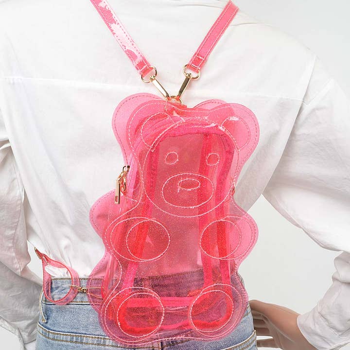 3AM BY H&D ACCESSORIES - Wholesale Backpack - Women's - Transparent Teddy Bear Backpac1