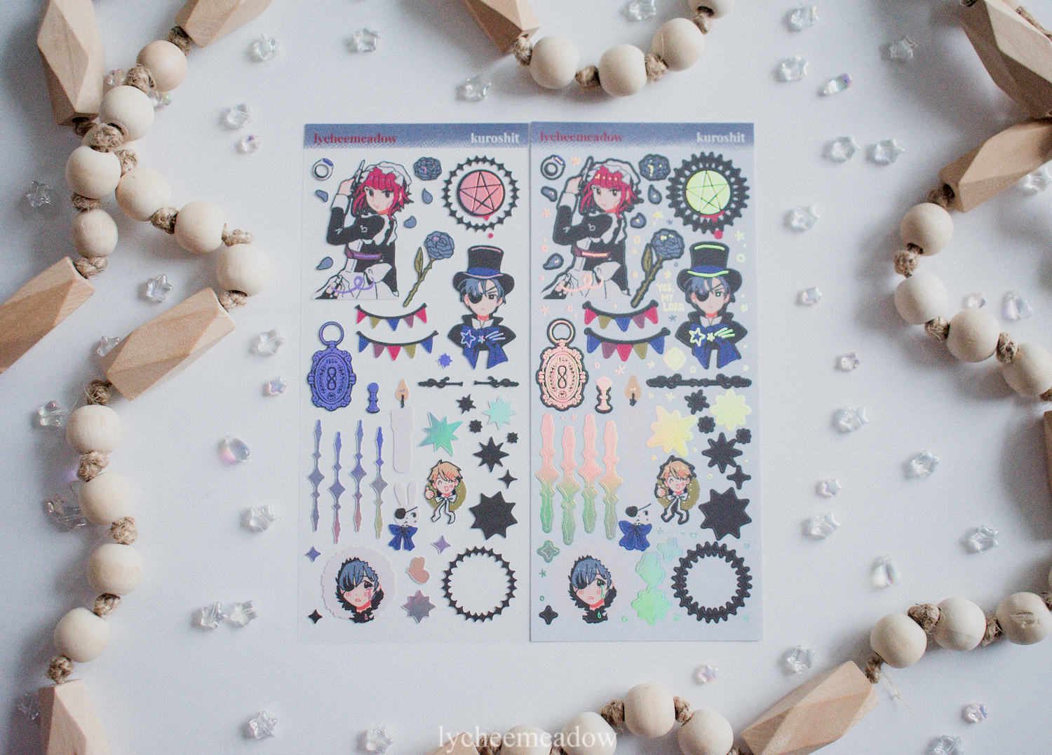 Lycheemeadow - Wholesale Sticker - Kuroshit Holographic Sticker Sheet6