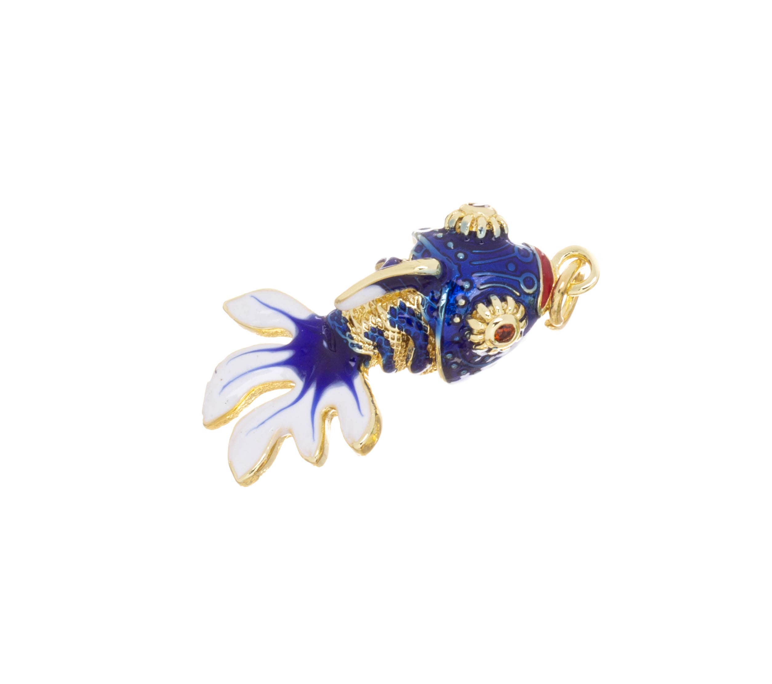 Jewel Pledge - Wholesale Individual Charm/Pendant - Goldfish Charm, Sealife charm,exotic Fish charm CPG23765