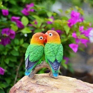 Lovebird Parrots On Branch for wholesale by Hi-Line Gift Ltd.