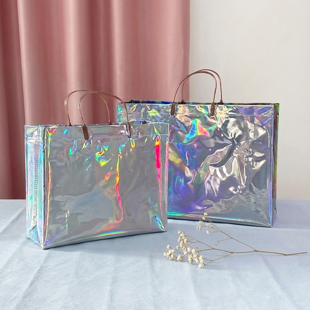 ByHome - Wholesale Gift Bag - 24pc, Silver Laser Iridescent reflective PVC gift Bag5