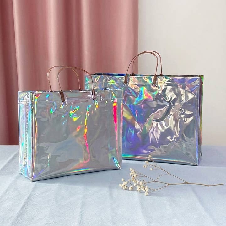 ByHome - Wholesale Gift Bag - 24pc, Silver Laser Iridescent reflective PVC gift Bag5