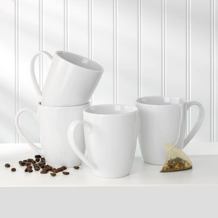 White Essential 12 oz Mugs Set for wholesale by Euro Ceramica Home | ClayBarn