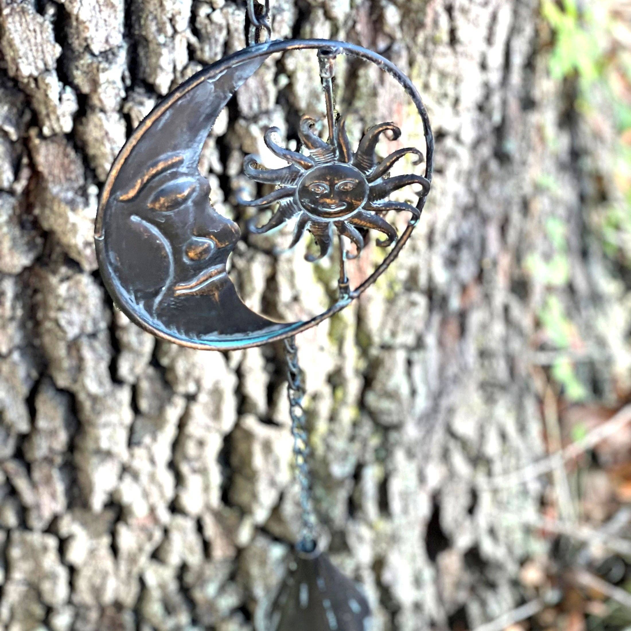 Zeckos - Wholesale Outdoor Ornament/Decor - 80-Inch Metal Rain Chain with Celestial Crescent Moon & Sun9