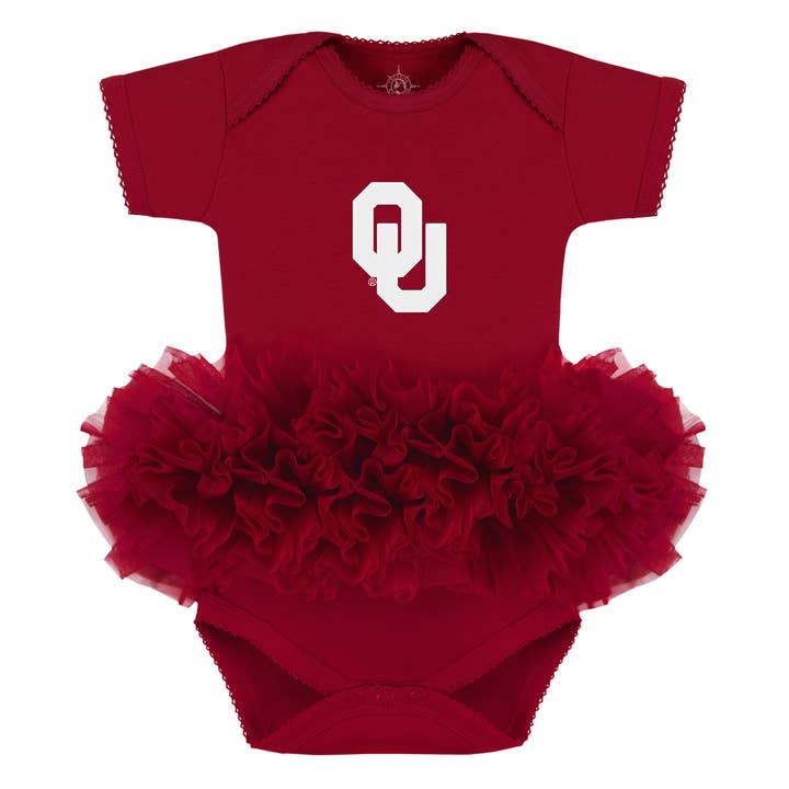 Oklahoma Sooners Infant Tutu Bodysuit for wholesale by Creative Knitwear