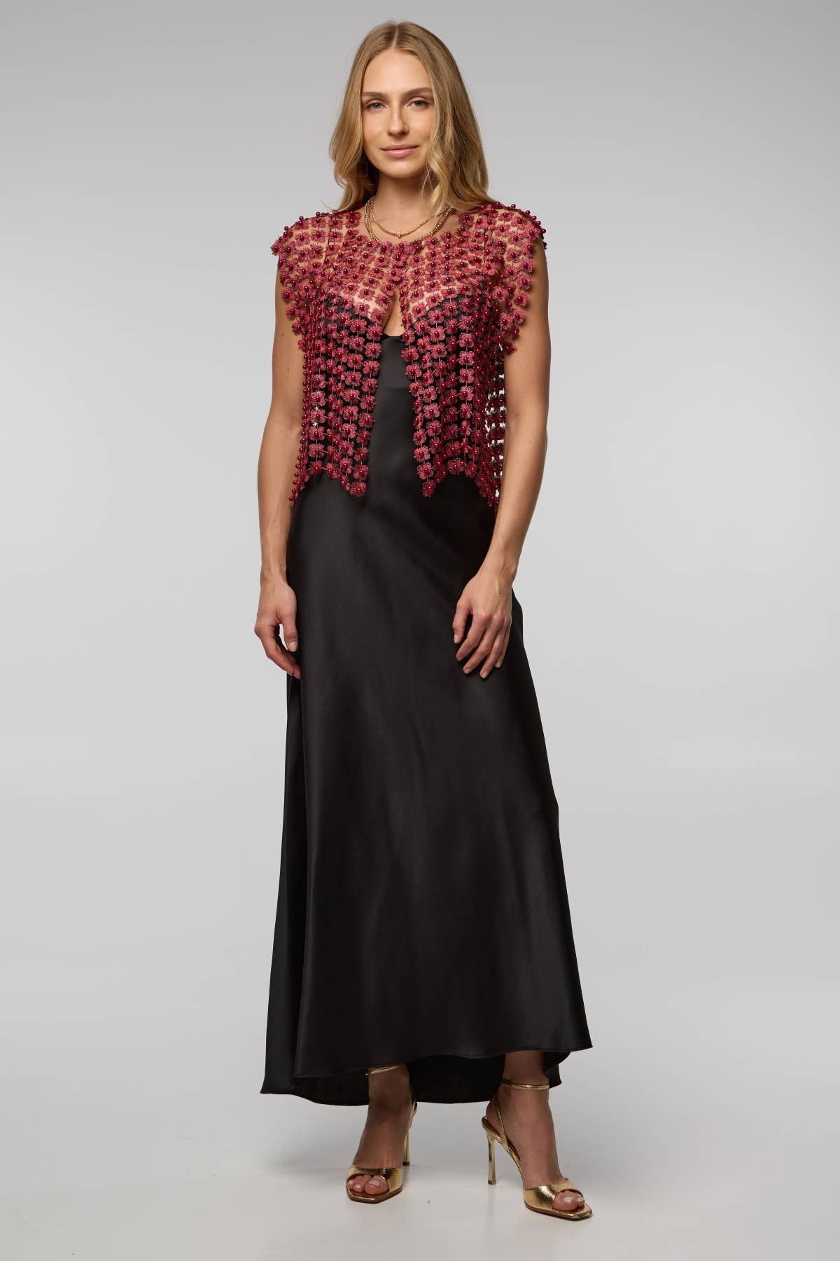 SAACHI - Wholesale Blouse - Women's - Floral Shell Pearl Capelet3