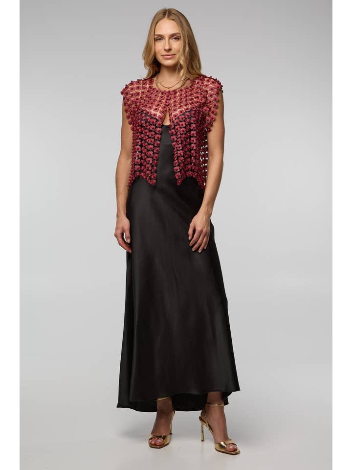 SAACHI - Wholesale Blouse - Women's - Floral Shell Pearl Capelet3