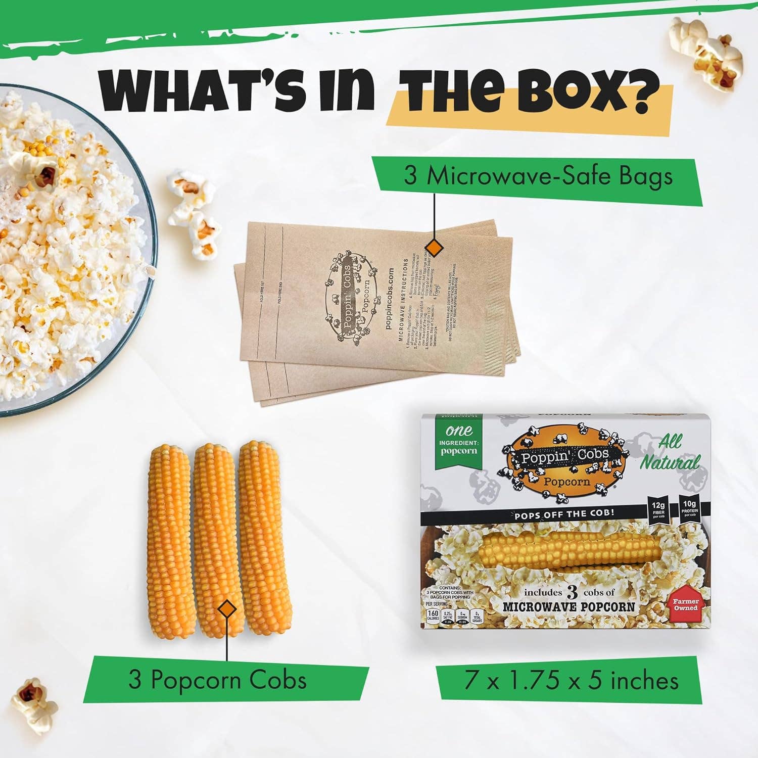 Poppin' Cobs Popcorn - Wholesale Popcorn - Popcorn aan de Kolf - Poppin Cobs Magnetron Popcorn - 3 Stuks4