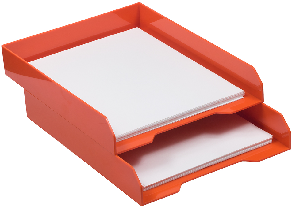 JAM PAPER - Vente Plateaux de bureau - Plateaux à papier empilables, orange, plateau à documents de bureau, 1/paquet2